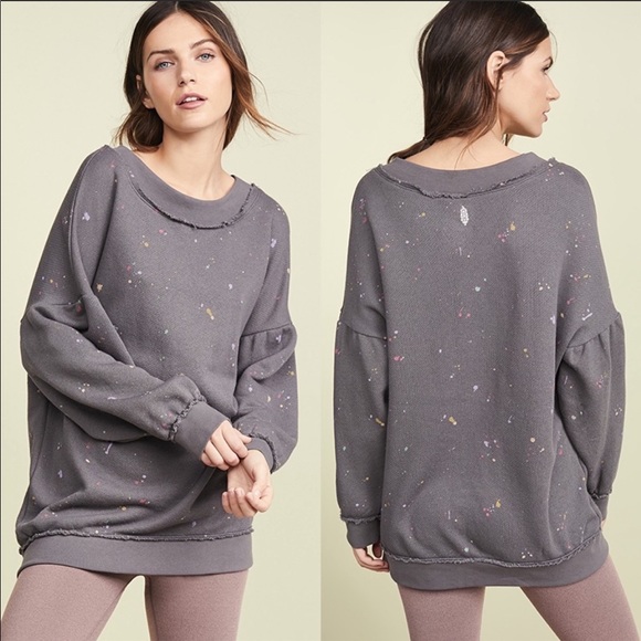 Free People Sweaters - Free People Make It Count Paint Splatter Sweater